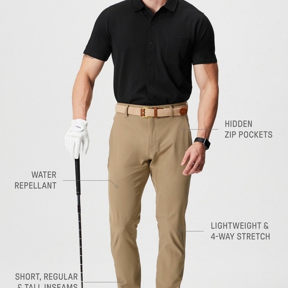 Fabletics Tan Casual Pants. The Only Pant Slim Fit - Picture 6 of 7